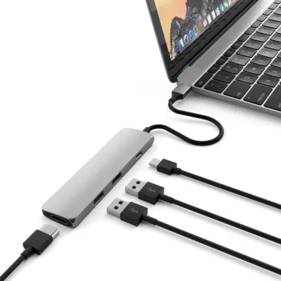 Satechi Slim USB-C Multiport Adapter (V1) (Space Grey) - Digital3d.com.au