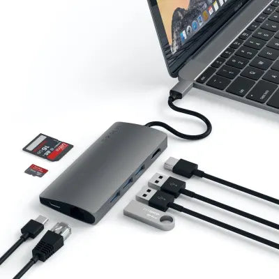 Satechi USB-C Multi-Port Adapter 4K HDMI W/ Ethernet V2 (Space Grey) - Digital3d.com.au