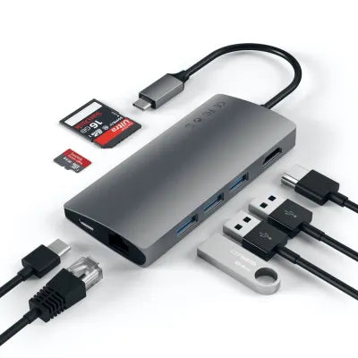 Satechi USB-C Multi-Port Adapter 4K HDMI W/ Ethernet V2 (Space Grey) - Digital3d.com.au