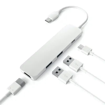 Satechi Slim USB-C Multiport Adapter (V1) (Silver) - Digital3d.com.au
