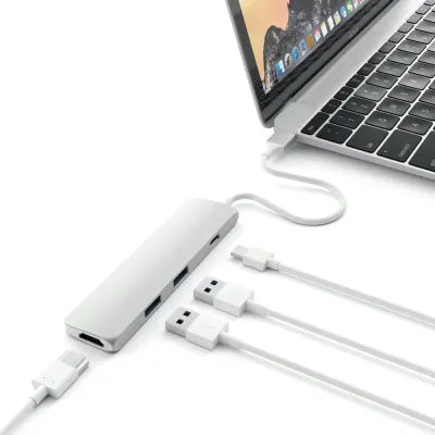 Satechi Slim USB-C Multiport Adapter (V1) (Silver) - Digital3d.com.au