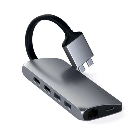 Satechi USB-C Dual Multimedia Adapter (Space Grey) - Digital3d.com.au