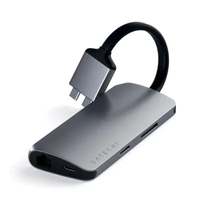 Satechi USB-C Dual Multimedia Adapter (Space Grey) - Digital3d.com.au