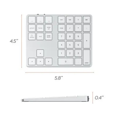 Satechi Bluetooth Extended Keypad (Silver) - Digital3d.com.au