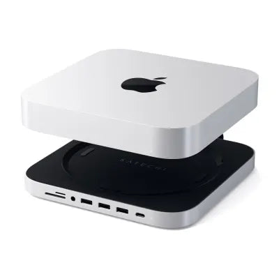 Satechi Aluminium Stand And Hub For Mac Mini/Mac Studio (Silver) - Digital3d.com.au