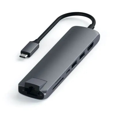 Satechi USB-C Slim Multiport With Ethernet Adapter (V3) (Space Grey) - Digital3d.com.au