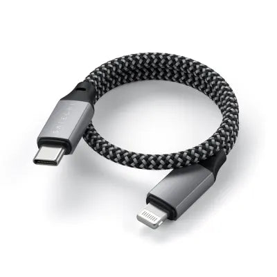Satechi USB-C To Lightning Short Cable 25cm (Space Grey) - Digital3d.com.au