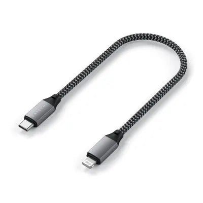 Satechi USB-C To Lightning Short Cable 25cm (Space Grey) - Digital3d.com.au