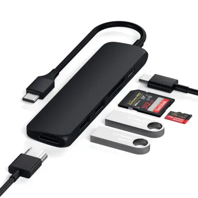 Satechi Slim USB-C Multiport Adapter (V2) (Black) - Digital3d.com.au