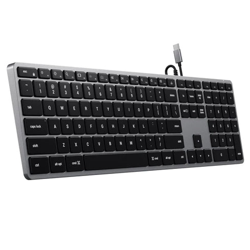 Satechi Slim W3 Wired USB-C Backlit Keyboard (Space Grey) - Digital3d.com.au