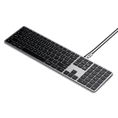 Satechi Slim W3 Wired USB-C Backlit Keyboard (Space Grey) - Digital3d.com.au