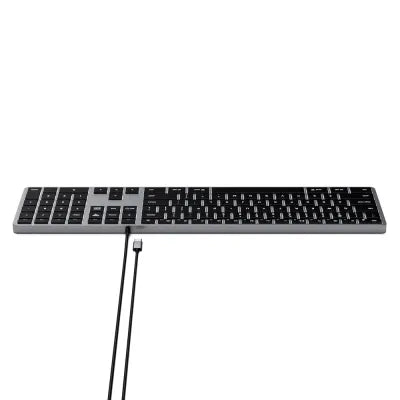 Satechi Slim W3 Wired USB-C Backlit Keyboard (Space Grey) - Digital3d.com.au