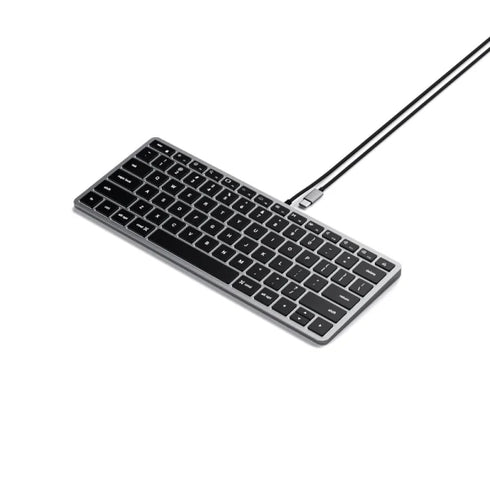 Satechi Slim W1 Wired USB-C Backlit Keyboard (Space Grey) - Digital3d.com.au