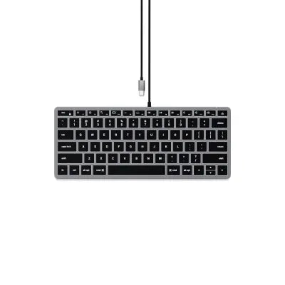 Satechi Slim W1 Wired USB-C Backlit Keyboard (Space Grey) - Digital3d.com.au