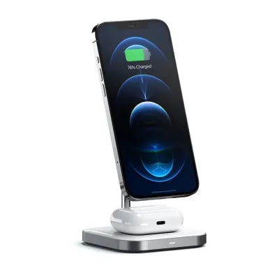 Satechi Magnetic 2-In-1 Wireless Charging Stand (Space Grey) - Digital3d.com.au