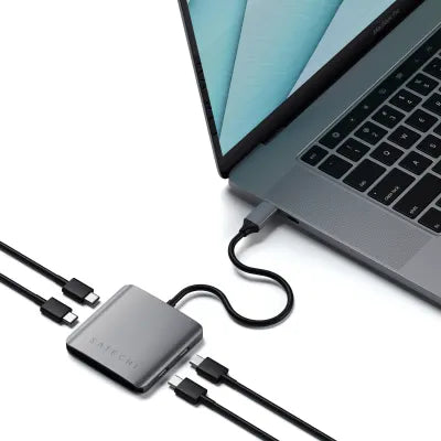 Satechi Aluminium 4 Port USB-C Hub (Space Grey) - Digital3d.com.au