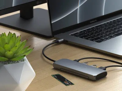 Satechi USB-C Hybrid Multiport Adapter With SSD Enclosure (Space Grey) - Digital3d.com.au