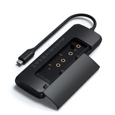 Satechi USB-C Hybrid Multiport Adapter With SSD Enclosure (Black) - Digital3d.com.au