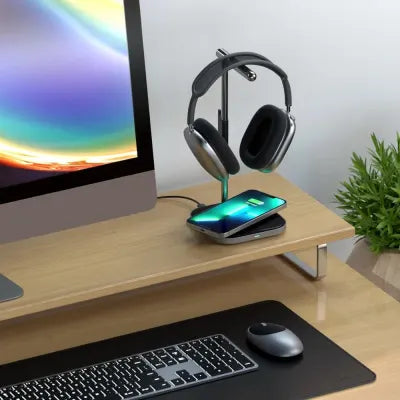 Satechi 2-In-1 Headphone Stand With Wireless Charger - Digital3d.com.au
