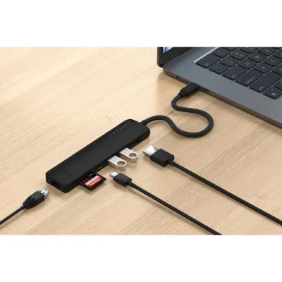 Satechi 7-In-1 USB-C Slim Multiport Adapter (Black) - Digital3d.com.au