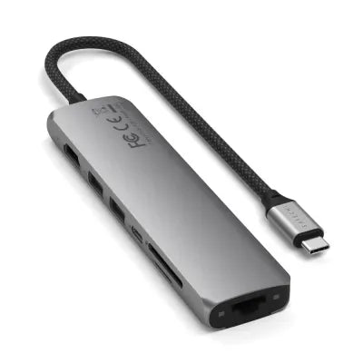 Satechi 7-In-1 USB-C Slim Multiport Adapter (Space Grey) - Digital3d.com.au