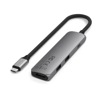 Satechi 4-In-1 USB-C Slim Multiport Adapter (Space Grey) - Digital3d.com.au