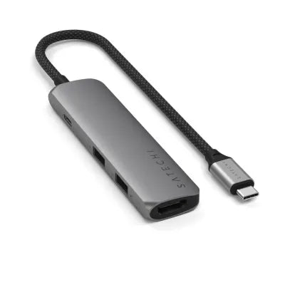 Satechi 4-In-1 USB-C Slim Multiport Adapter (Space Grey) - Digital3d.com.au