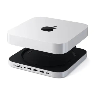 Satechi Stand & Hub For Mac Mini/Studio With NVME SSD Enclosure (Silver) - Digital3d.com.au