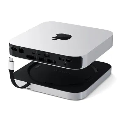 Satechi Stand & Hub For Mac Mini/Studio With NVME SSD Enclosure (Silver) - Digital3d.com.au