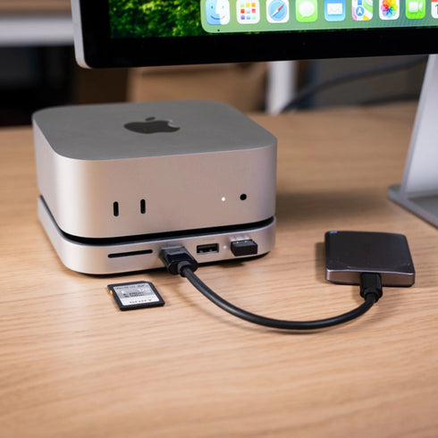 Satechi Mac Mini M4 Stand & Hub with SSD Enclosure (Silver) - Digital3d.com.au