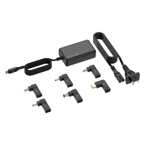 Bonelk Long-Life 65W GaN Multi-Device Laptop Charger, in-built Cable 1.5m (Black) Image 2
