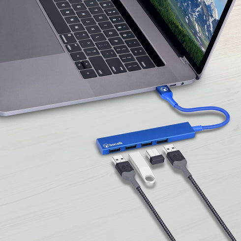 Bonelk Long-Life USB-A to 4 Port USB 3.0 Slim Hub