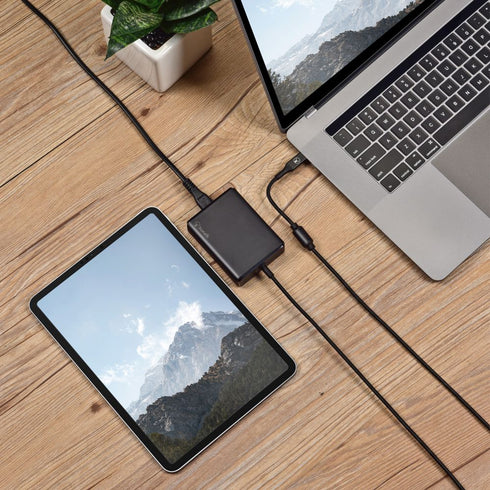 Bonelk GaN Desktop Charger, USB-C LL Cable, PD 3.0 100W - Black - Digital3d.com.au