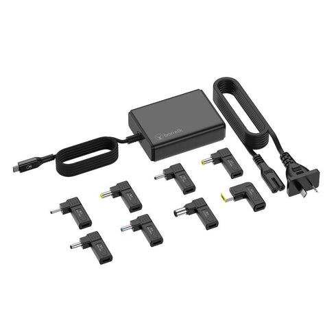 Bonelk Long-Life 100W GaN Multi-Device Laptop Charger, In-Built Cable - 1.5m (Black) Image 2