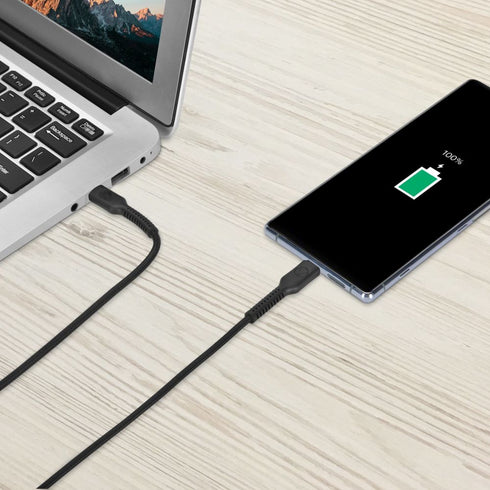 Bonelk Long-Life Easy Grip USB-C to USB-C Cable, 100W (Black) - Digital3d.com.au