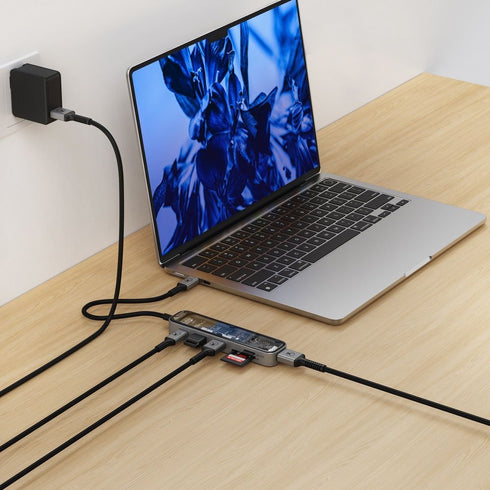 Bonelk Vision Long-Life USB-C to 6-in-1 w/Card Reader Multiport Hub (SG/Clear) Image 9