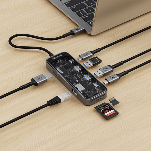 Bonelk Vision Long-Life USB-C to 8-in-1 Multiport Hub (Clear) Image 6