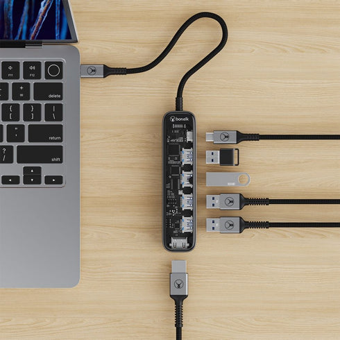 Bonelk Vision Long-Life USB-C to 6in1 Multiport Hub (Clear) Image 8