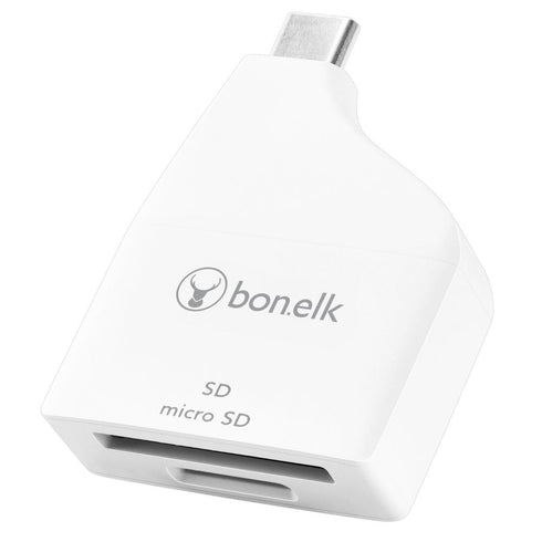 Bonelk USB-C to MicroSD/SD Adapter - White - Digital3d.com.au