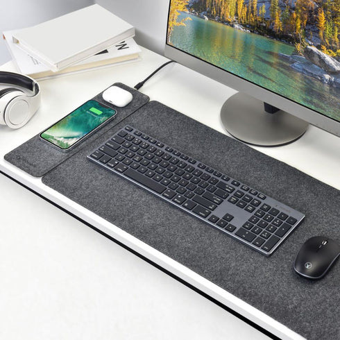 Bonelk Mouse Mat Qi Desktop (Grey) - Digital3d.com.au