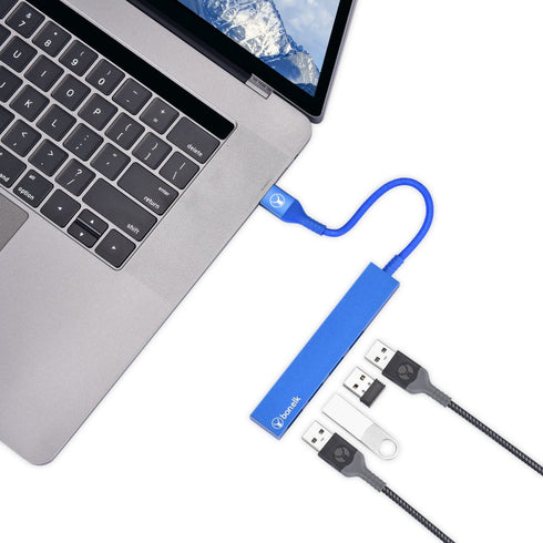 Bonelk Long-Life USB-A to 4 Port USB 3.0 Slim Hub