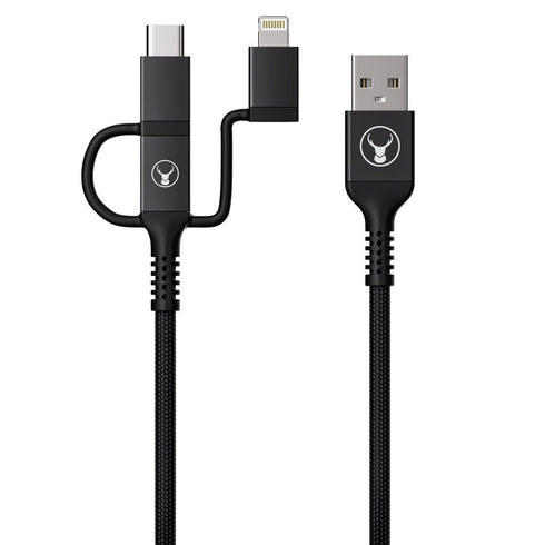 Bonelk Long-Life USB-A to 3in1 Travel Cable (1.2m) (Black) Image 3