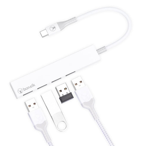 Bonelk Long-Life USB-C to 4 Port USB 3.0 Slim Hub