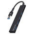 Bonelk Long-Life USB-A to 4 Port USB 3.0 Slim Hub Black