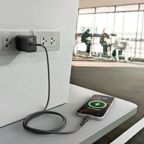 Bonelk 65W PD GaN USB-A/C Travel Wall Charger (Black) Image 6
