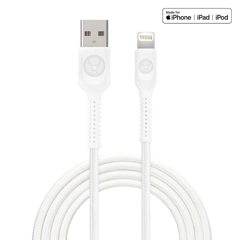 Bonelk Long-Life Easy Grip USB-A to Lightning Cable 2m (White) - Digital3d.com.au