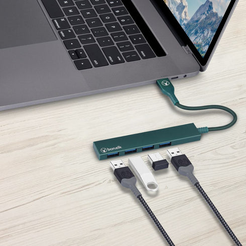 Bonelk Long-Life USB-A to 4 Port USB 3.0 Slim Hub
