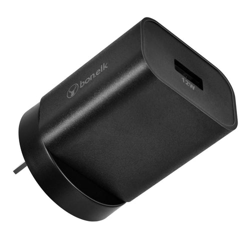 Bonelk USB-A Wall Charger, 12W - Black - Digital3d.com.au