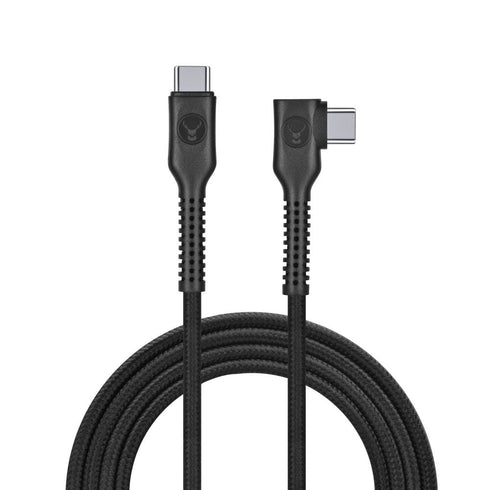 Bonelk Long-Life Easy Grip USB-C to USB-C Right Angle Cable, 100W 3 m (Black) - Digital3d.com.au