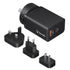 Bonelk 65W PD GaN USB-A/C Travel Wall Charger (Black) Image 1